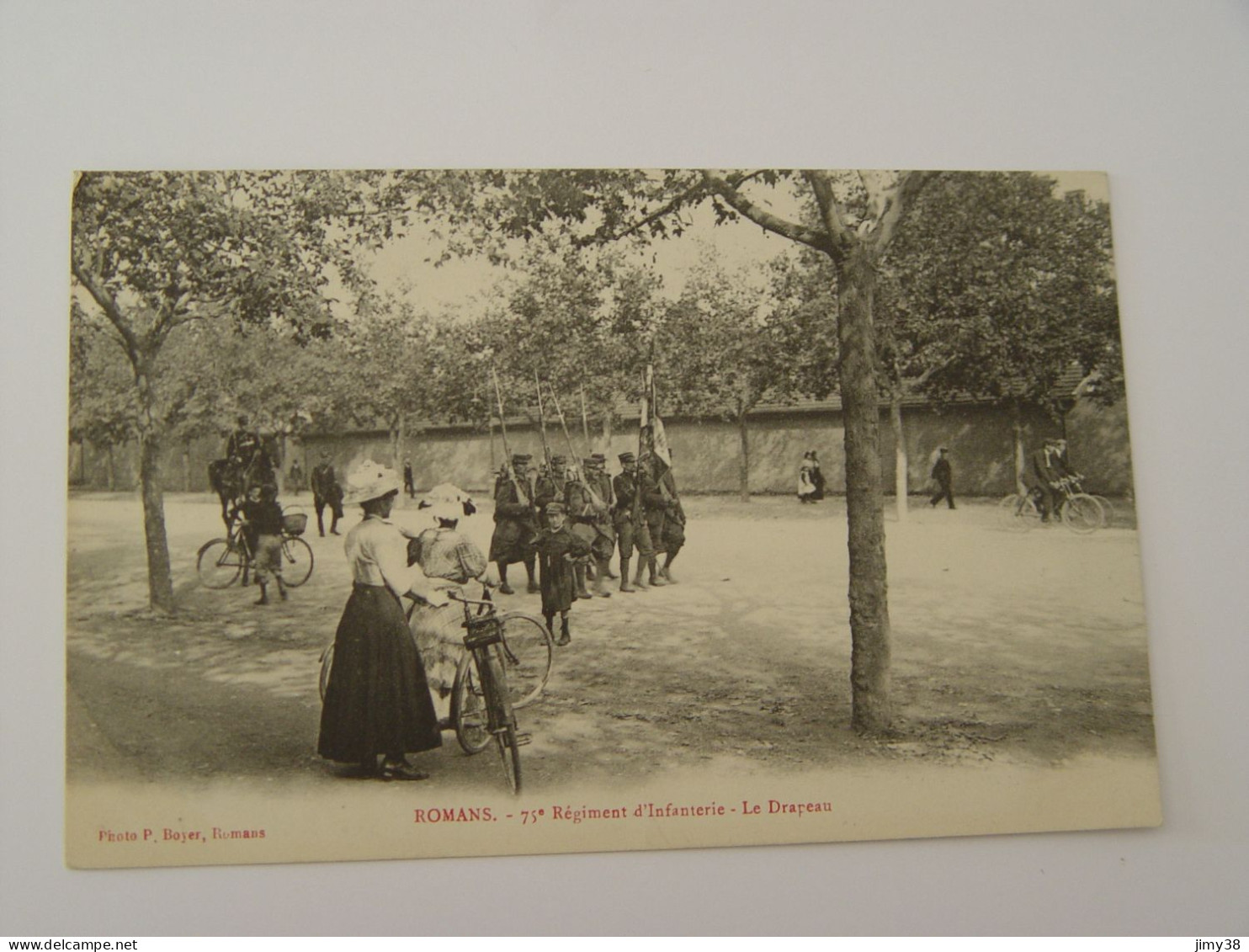 DROME-ROMANS-75 E REGIMENT D'INFANTERIE-LE DRAPEAU  ANIMEE ED P BOYER - Romans Sur Isere