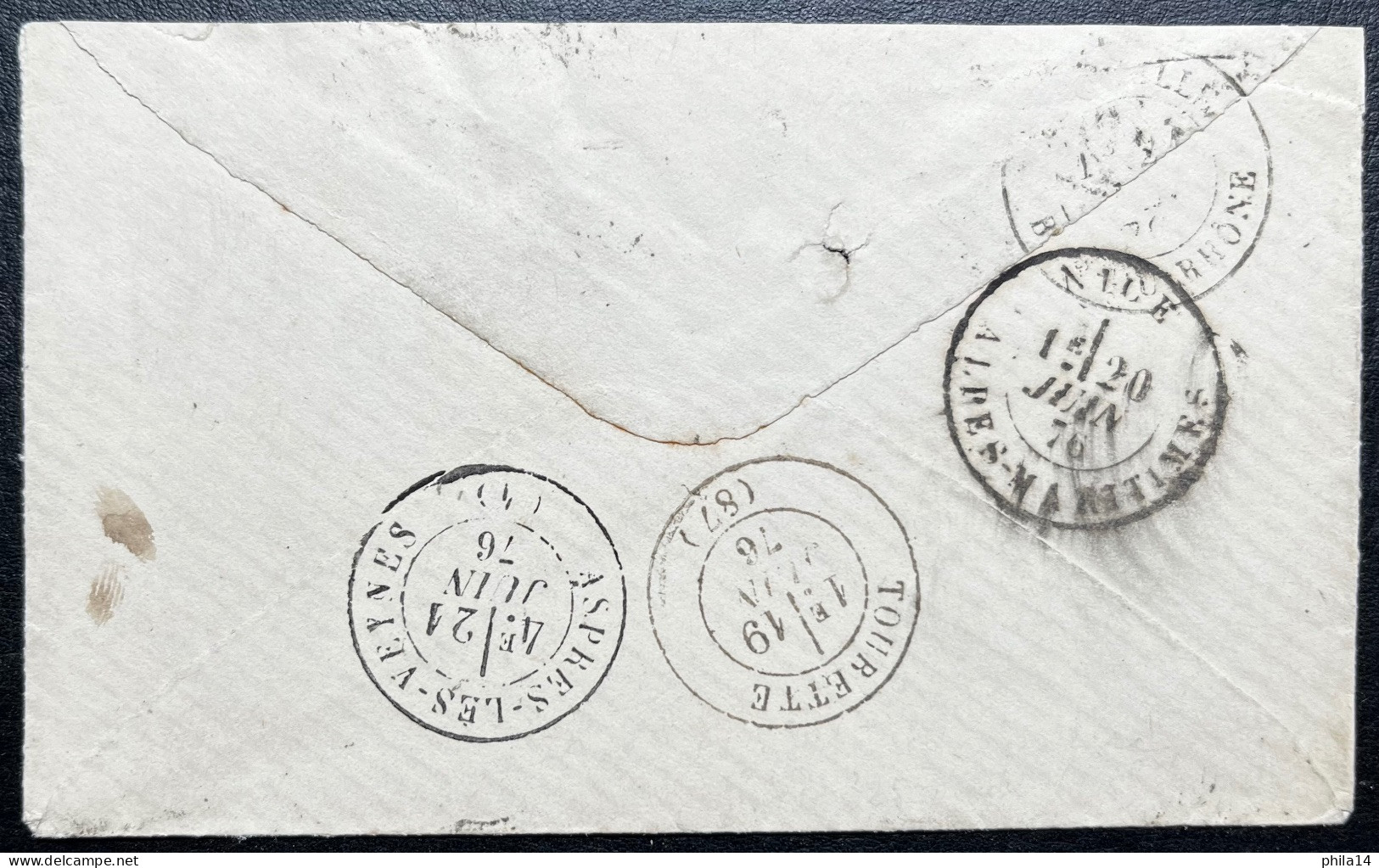 N°54 10c CERES & N°55 15c CERES SUR LETTRE / NICE POUR ASPREMONT / 18 JUIN 1876 / LSC - 1849-1876: Periodo Clásico