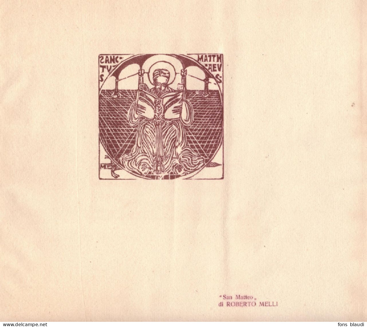 1912 - Xylographie Originale De Roberto Melli (Ferrare 1885 – Rome 1958) - San Matteo - Estampas & Grabados