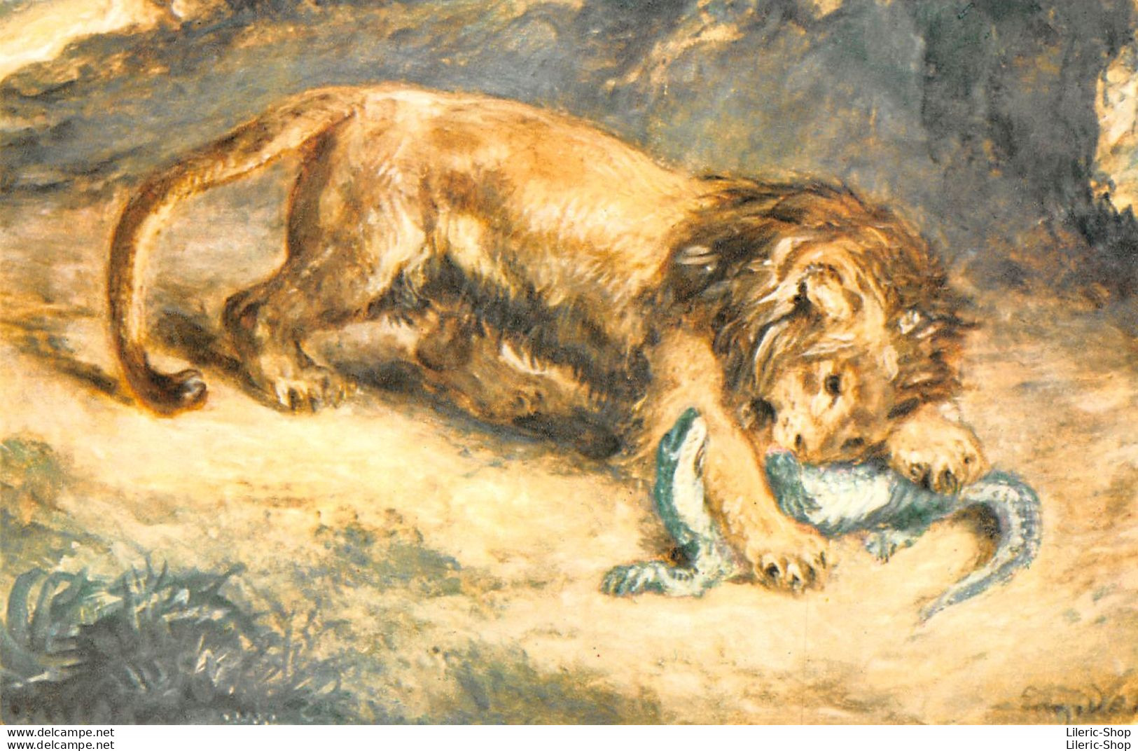 LION Et Caiman  Par Eugène DELACROIX - Musée Du Louvre -Comité National De L'Enfance Cpsm PF ( ͡♥ ͜ʖ ͡♥) ♥ - Peintures & Tableaux