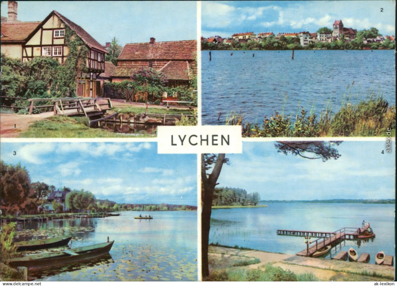Lychen 1. Malerwinkel, 2. Stadtsee, 3. Malerwinkel, 4. Am Großen Lychensee 1970 - Lychen