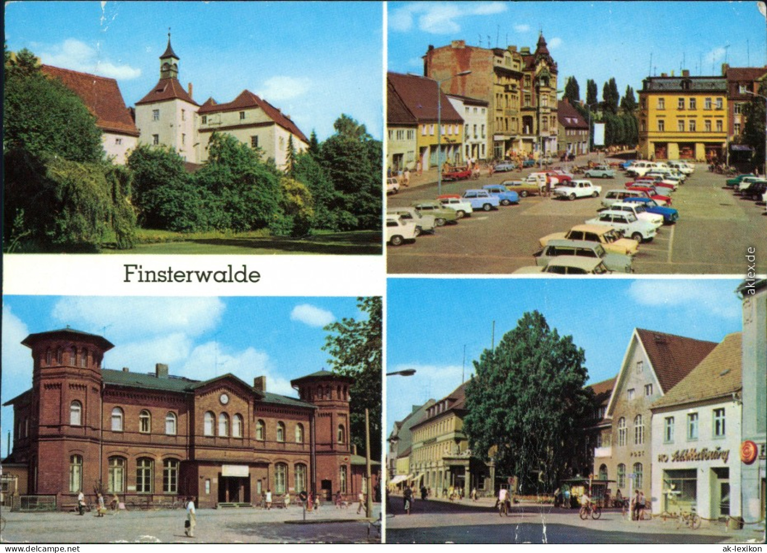 Finsterwalde Grabin Schloss, Markt, Bahnhof, Ernst-Thälmann-Straße 1979 - Finsterwalde