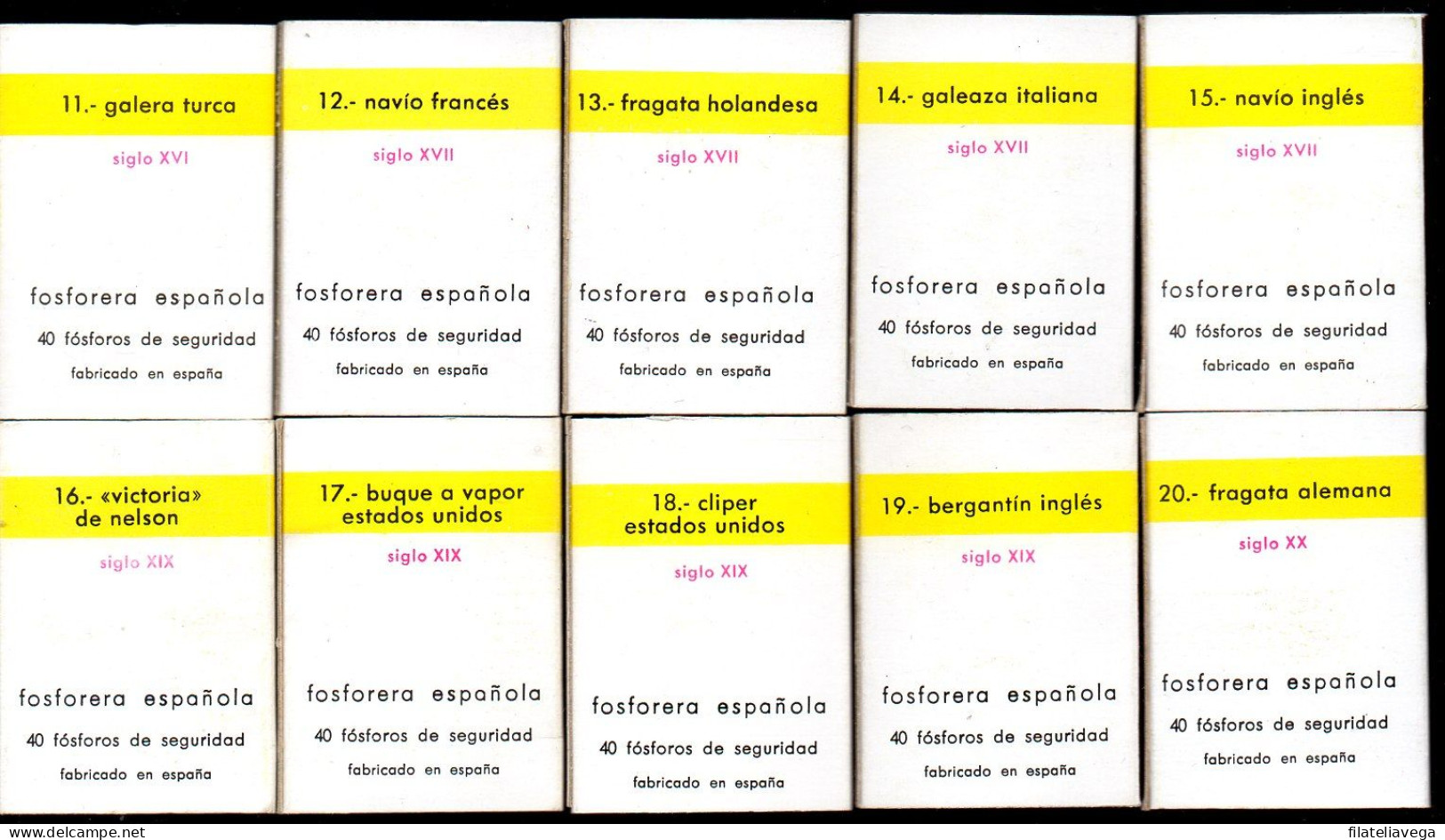 Lote De 15 Cajas De Cerillas Vacías De Barcos - Zündholzschachteln