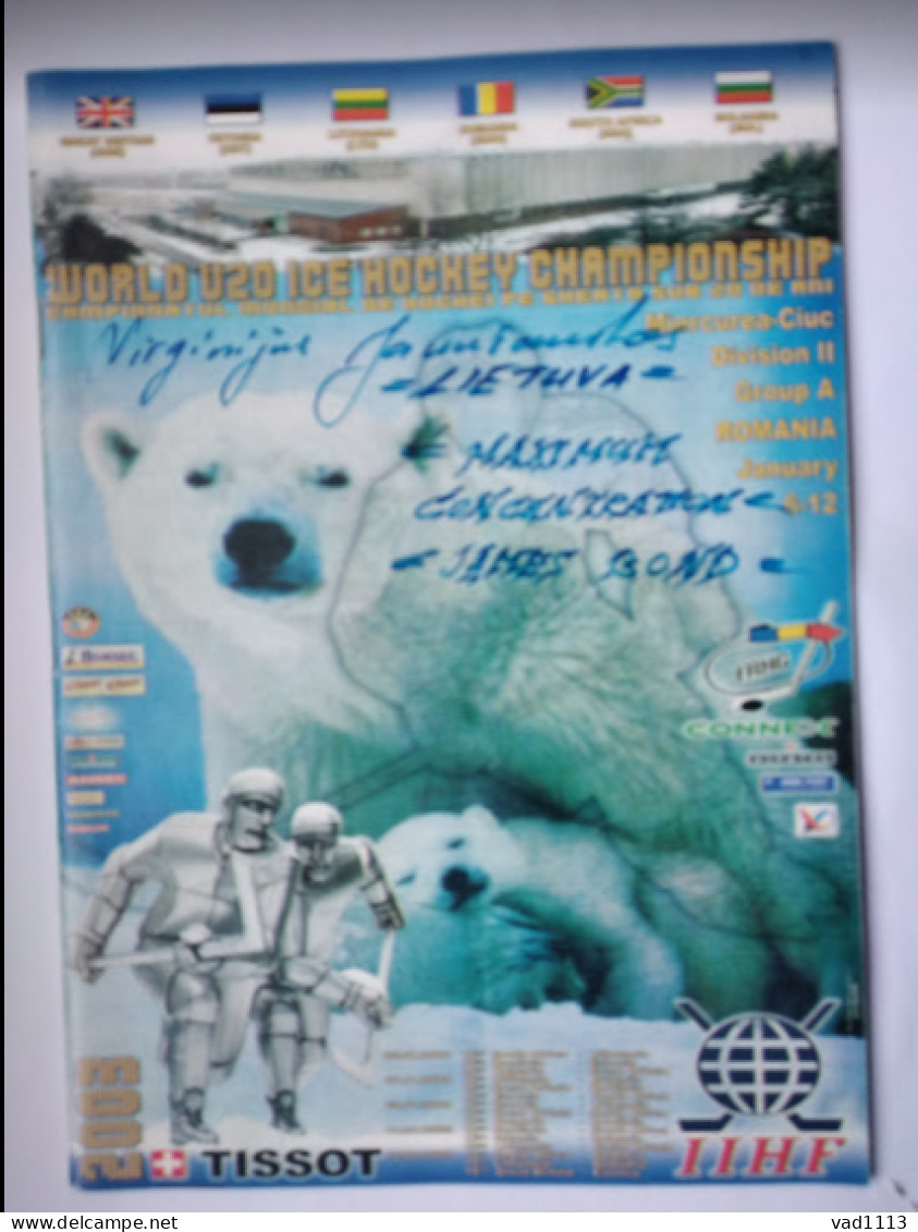 Official Programme 2003 IIHF Ice Hockey World Championship U20 Div. II-A Romania - Libros