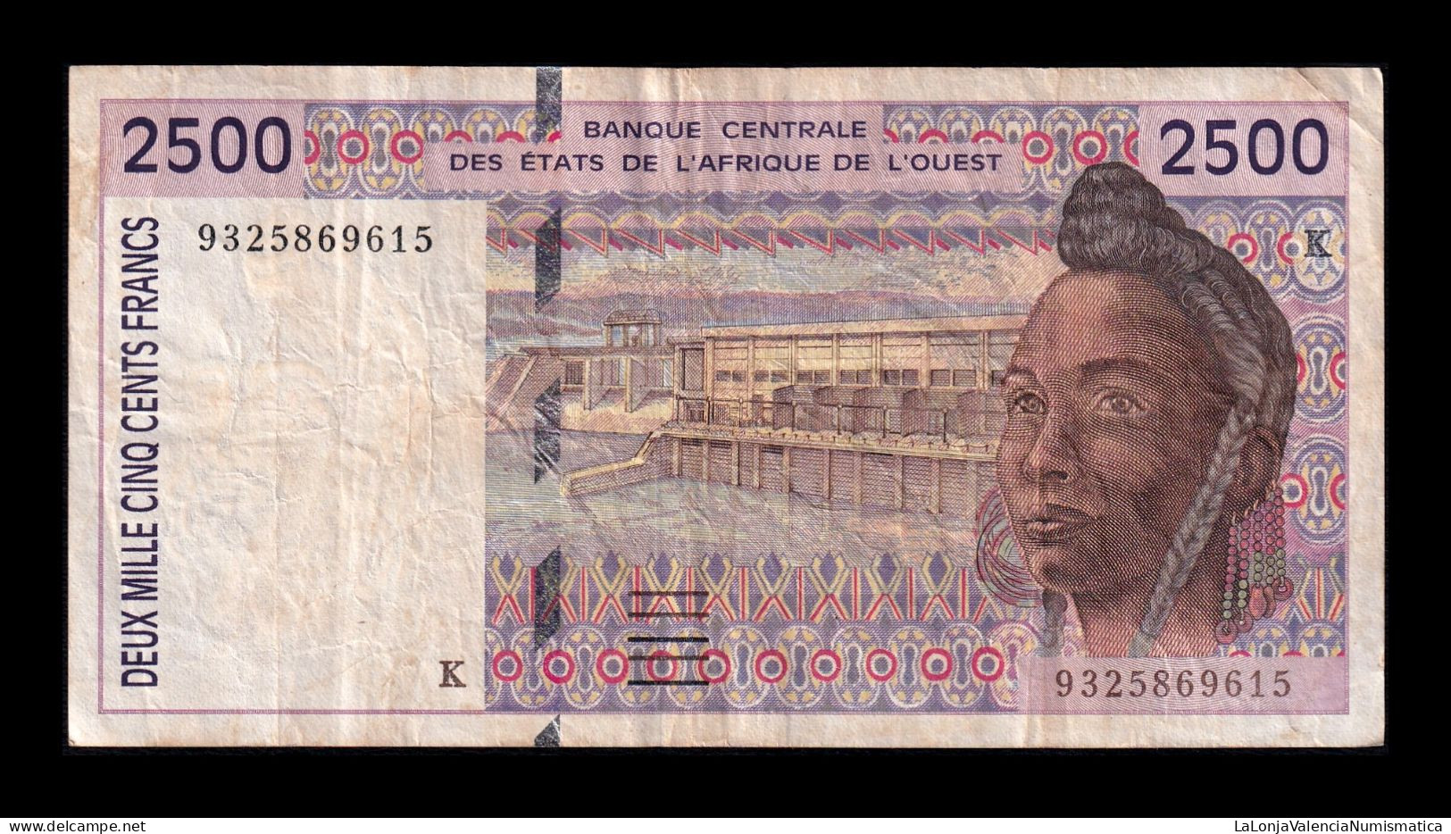 West African St. Senegal 2500 Francs BCEAO 1993 Pick 712Kb Bc F - États D'Afrique De L'Ouest