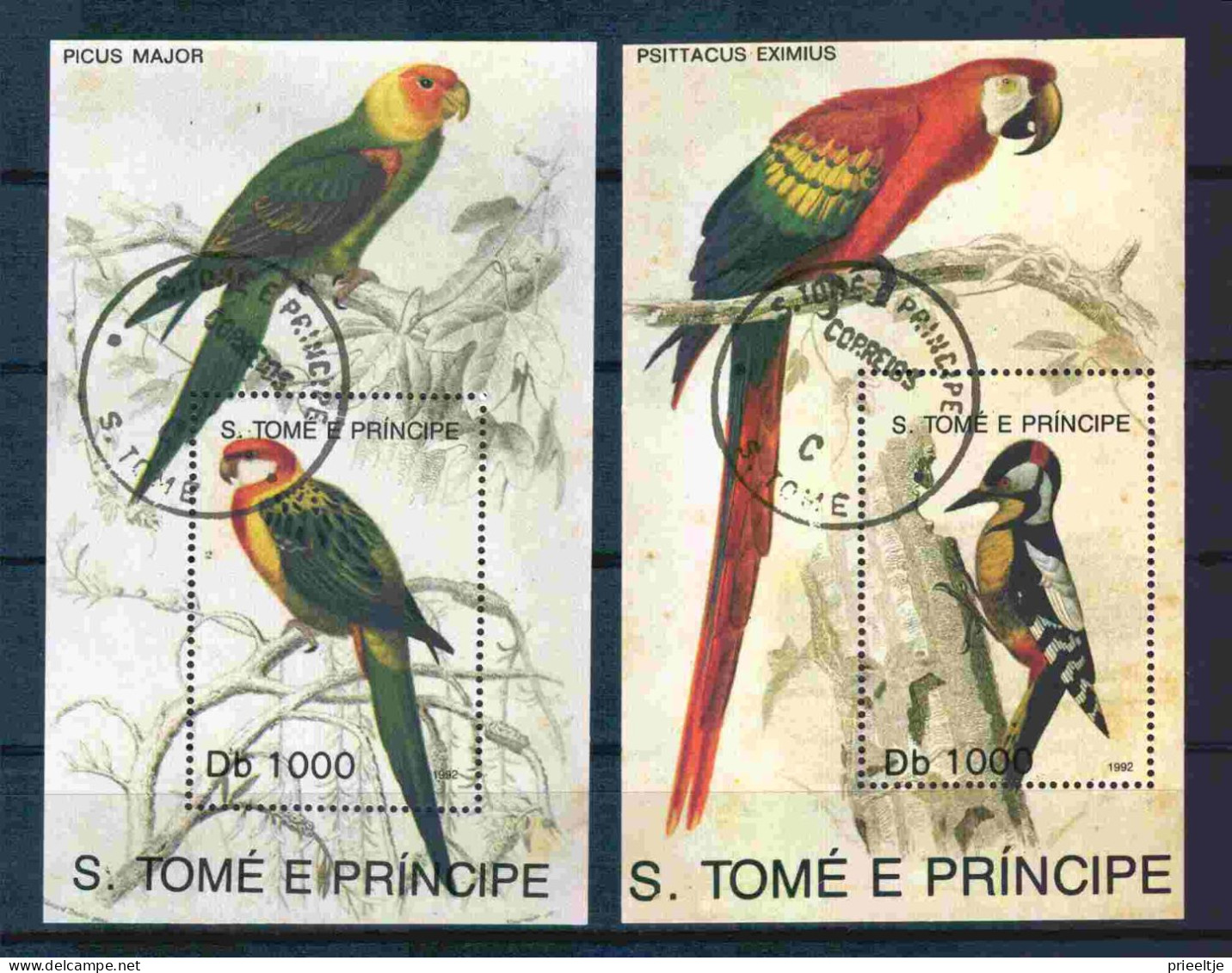 St Tome E Principe 1992 Birds S/S Y.T. BF 120/121 (0) - Sao Tome Et Principe