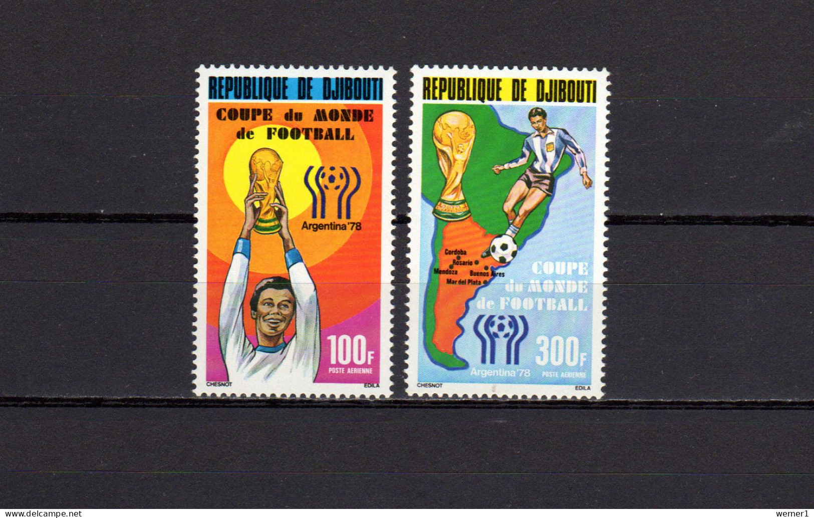 Djibouti 1978 Football Soccer World Cup Set Of 2 MNH - 1978 – Argentine