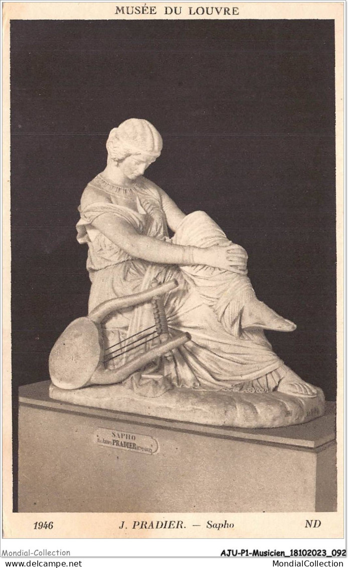 AJUP1-0047 - MUSICIEN - Musée Du Louvre - J PRADIER - Sapho  - Musik Und Musikanten