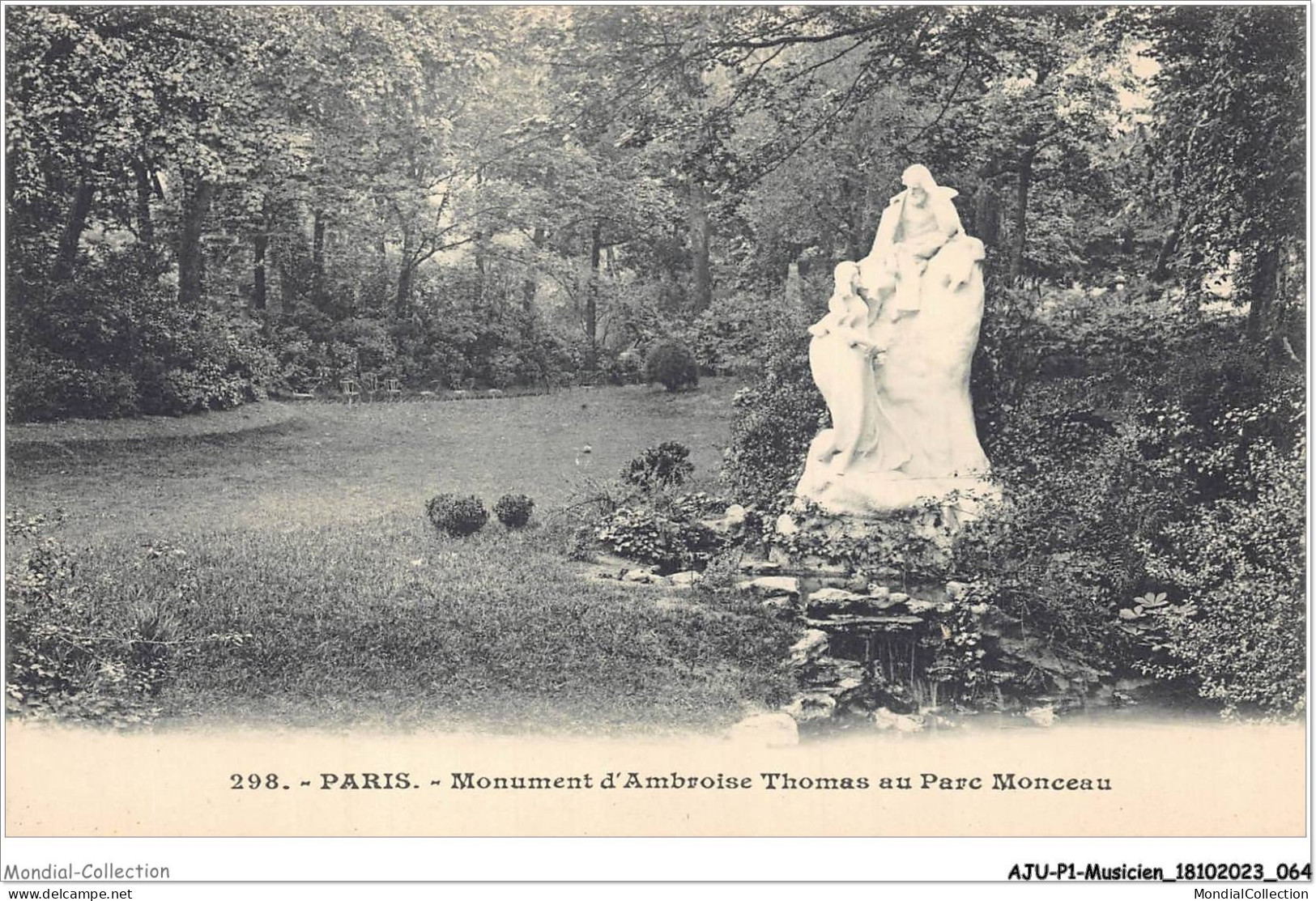 AJUP1-0033 - MUSICIEN - Paris - Monument D'AMBROISE THOMAS Au Parc Monceau  - Musique Et Musiciens