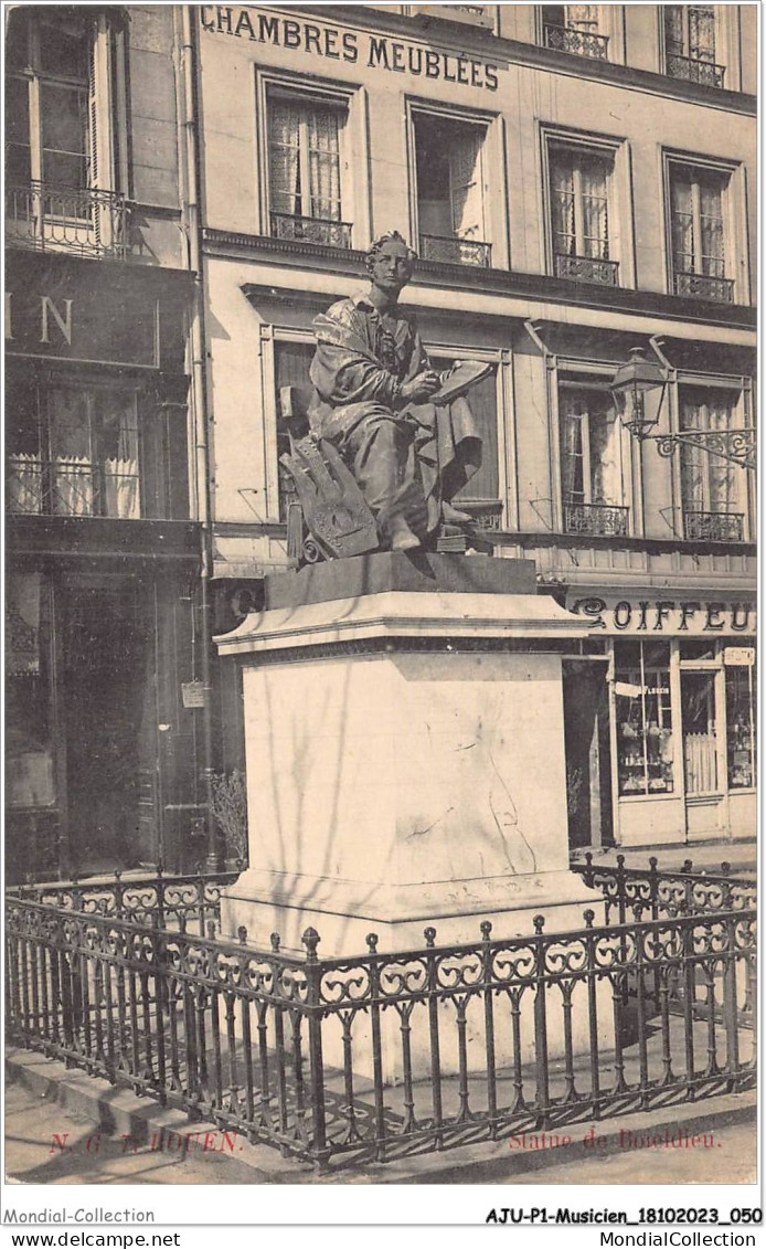 AJUP1-0026 - MUSICIEN - Rouen - Statue De BOIELDIEU  - Muziek En Musicus