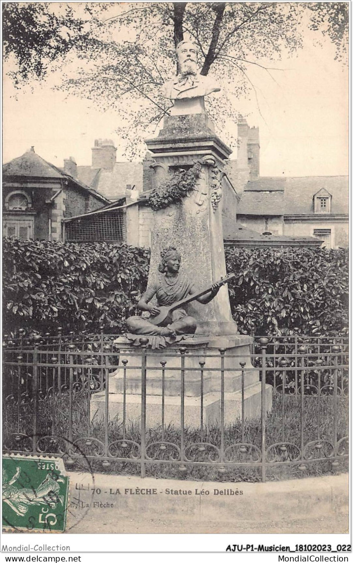 AJUP1-0012 - MUSICIEN - La Flèche - Statue De Léo Delibes  - Music And Musicians