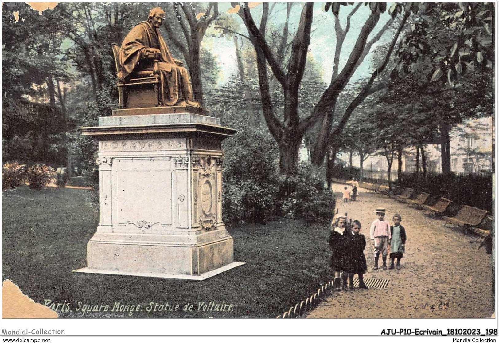 AJUP10-0952 - ECRIVAIN - Paris - Square Monge - Statue De Voltaire  - Writers