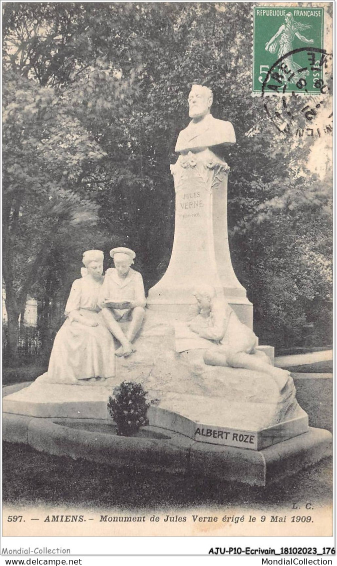 AJUP10-0941 - ECRIVAIN - Amiens - Monument De JULES VERNE érigé Le 9 Mai 1909 - Writers