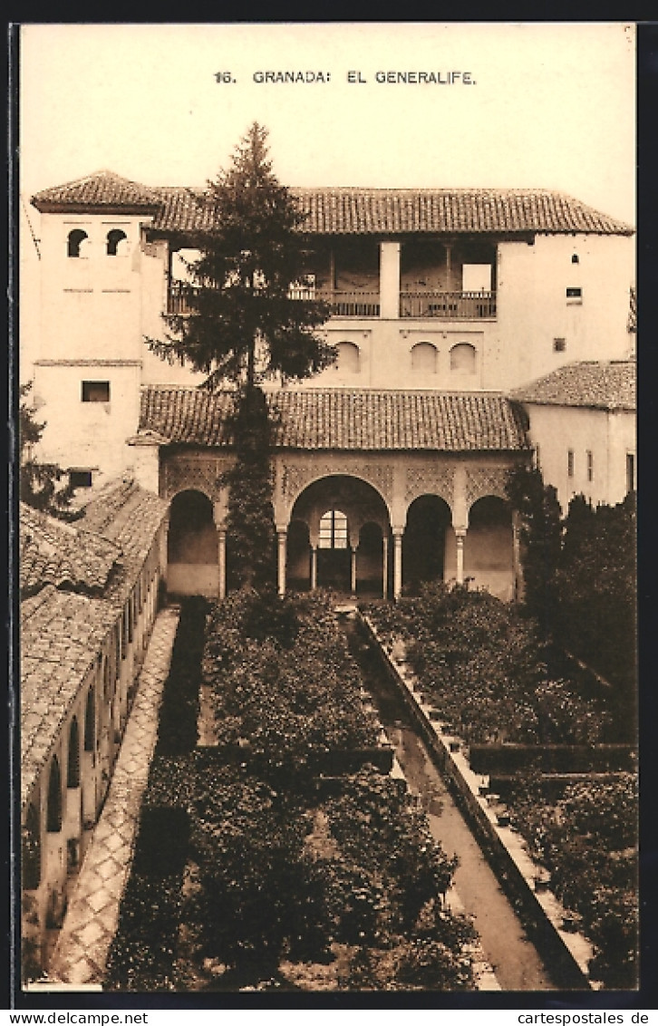 Postal Granada, El Generalife  - Granada