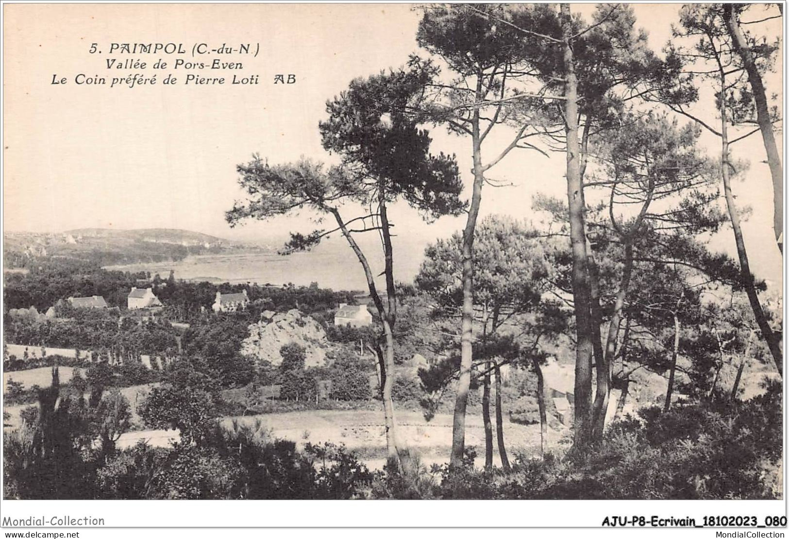 AJUP8-0691 - ECRIVAIN - PAIMPOL - C-du-n - Vallée De Pors-even - Le Coin Préféré De PIERRE LOTI   - Ecrivains