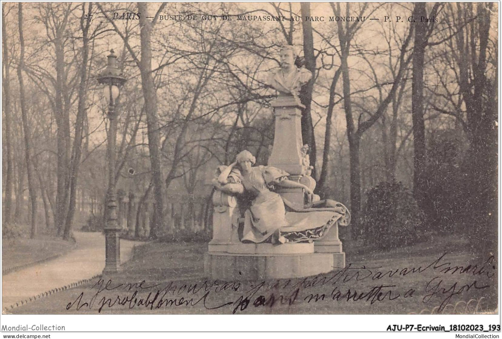 AJUP7-0647 - ECRIVAIN - Paris - Buste De GUY De MAUPASSANT Au Parc Monceau  - Escritores