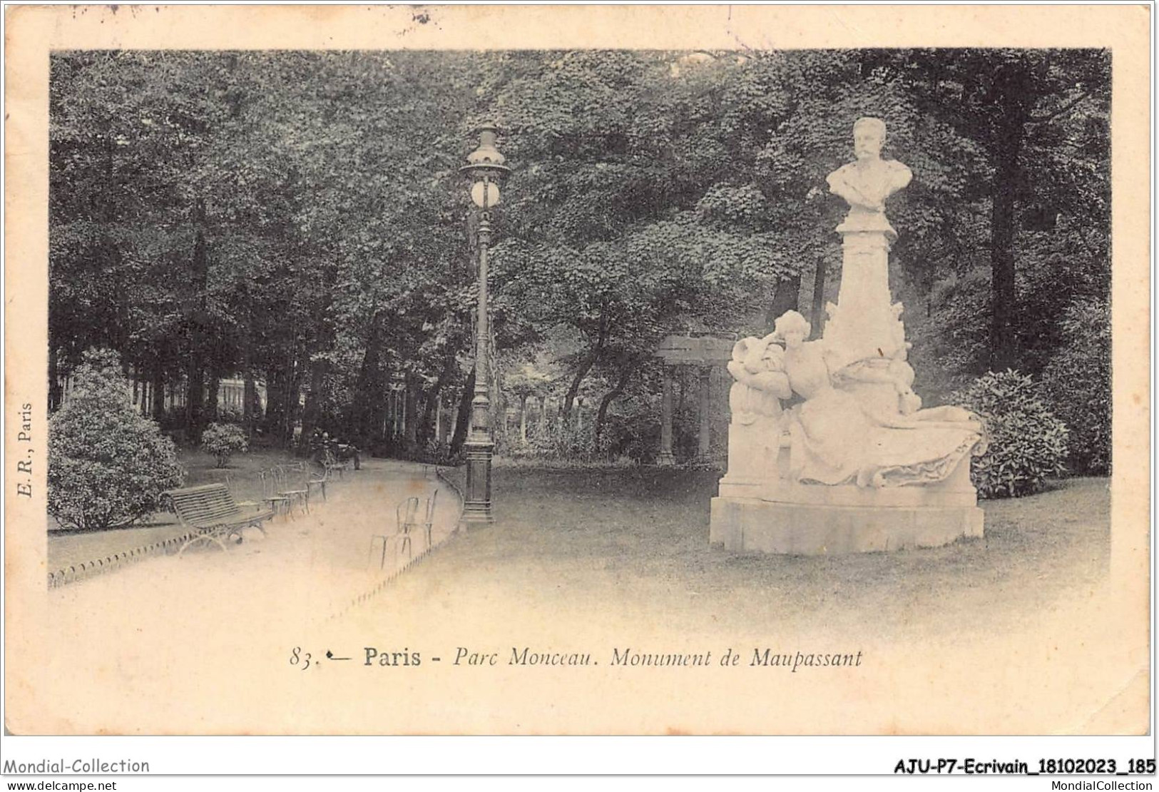 AJUP7-0643 - ECRIVAIN - Paris - Parc Monceau - Monument De MAUPASSANT  - Schrijvers