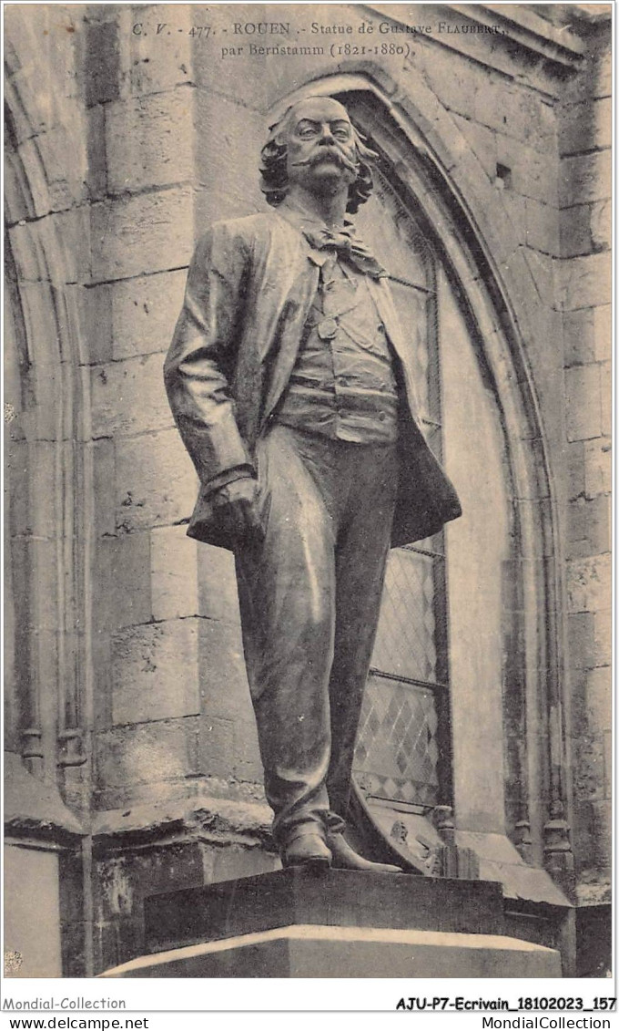 AJUP7-0629 - ECRIVAIN - Rouen - Statue De GUSTAVE FLAUBERT Par Bernstamm - 1821-1880 - Schrijvers