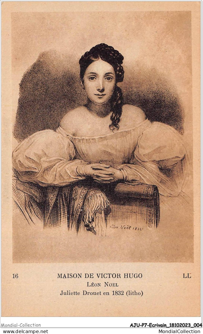 AJUP7-0553 - ECRIVAIN - Maison De VICTOR HUGO - Léon Noel - Juliette Drouet En 1832 - Litho  - Ecrivains