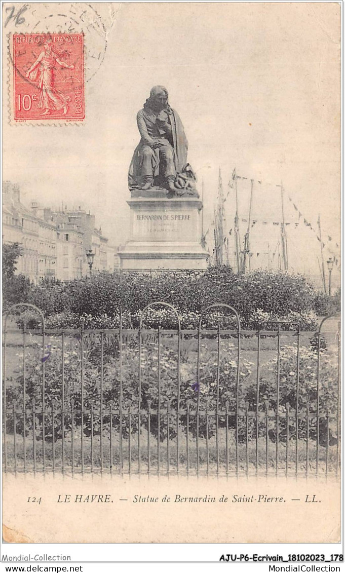 AJUP6-0540 - ECRIVAIN - Le Havre - Statue De BERNARDIN De Saint-Pierre  - Writers