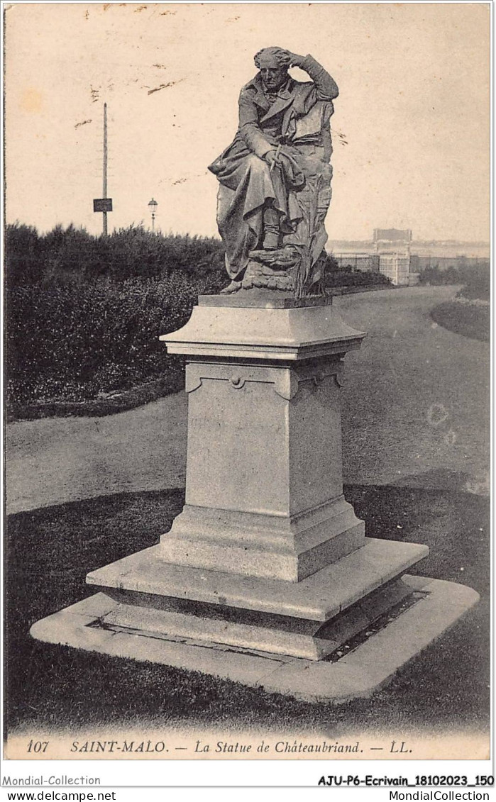 AJUP6-0526 - ECRIVAIN - Saint-malo - La Statue De CHATEAUBRIAND - Schriftsteller