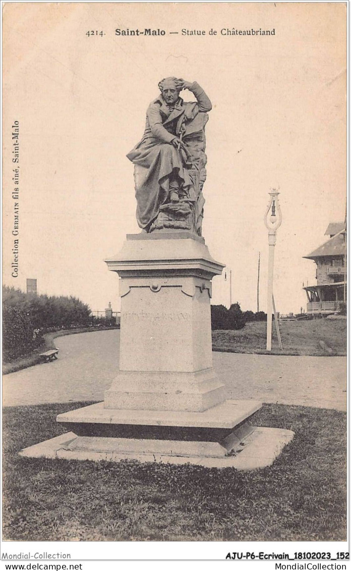 AJUP6-0527 - ECRIVAIN - Saint-malo - Statue De CHATEAUBRIAND - Schriftsteller