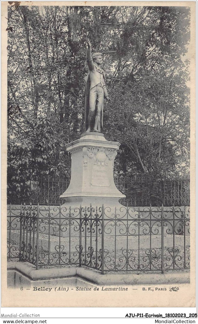 AJUP11-1076 - ECRIVAIN - BELLEY - Ain - Statue De LAMARTINE  - Writers