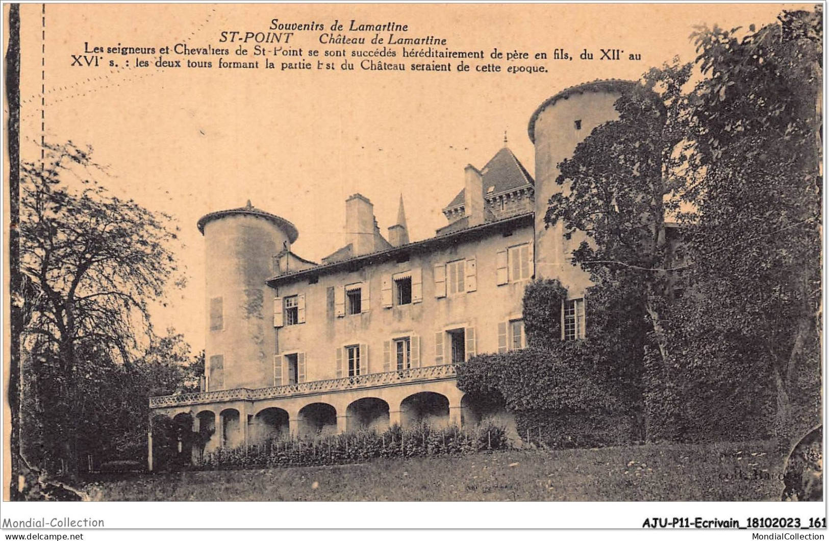 AJUP11-1054 - ECRIVAIN - Souvenirs De LAMARTINE - St-point - Château De Lamartine   - Schrijvers