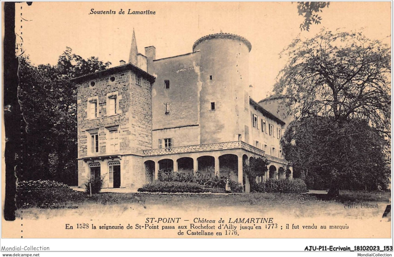 AJUP11-1050 - ECRIVAIN - Souvenirs De LAMARTINE - St-point - Château De Lamartine  - Schrijvers