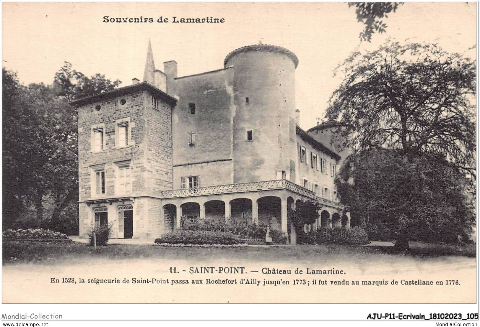 AJUP11-1026 - ECRIVAIN - Souvenir De Lamartine - Saint-Point - Château De LAMARTINE   - Writers