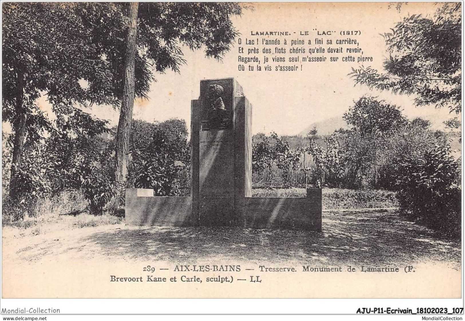 AJUP11-1027 - ECRIVAIN - Aix-les-BAINS - Tresserve - Monument De LAMARTINE  - Schrijvers