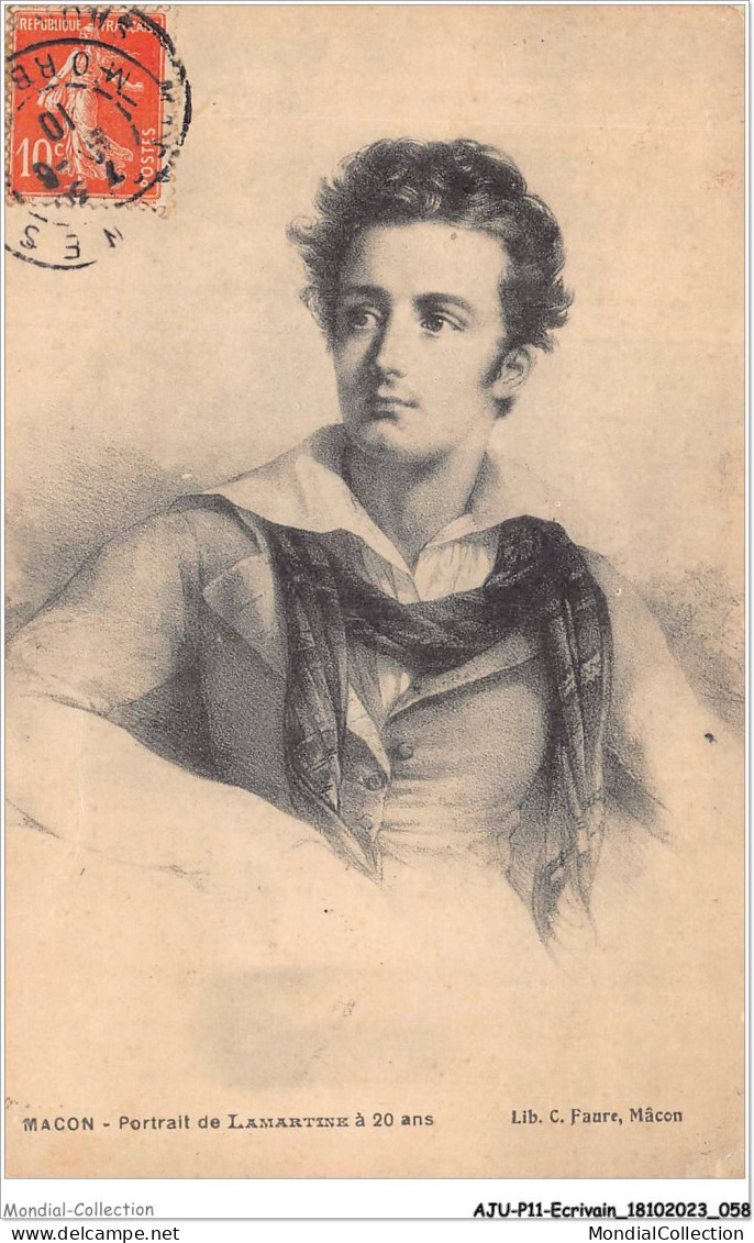 AJUP11-1003 - ECRIVAIN - Macon - Portrait De LAMARTINE à 20 Ans  - Scrittori