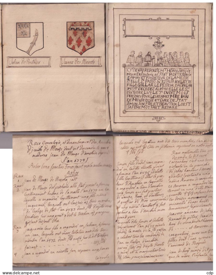 Région HUY Super Et Très Ancien Cahier écrit Avec Généalogie 1700.... - Non Classificati