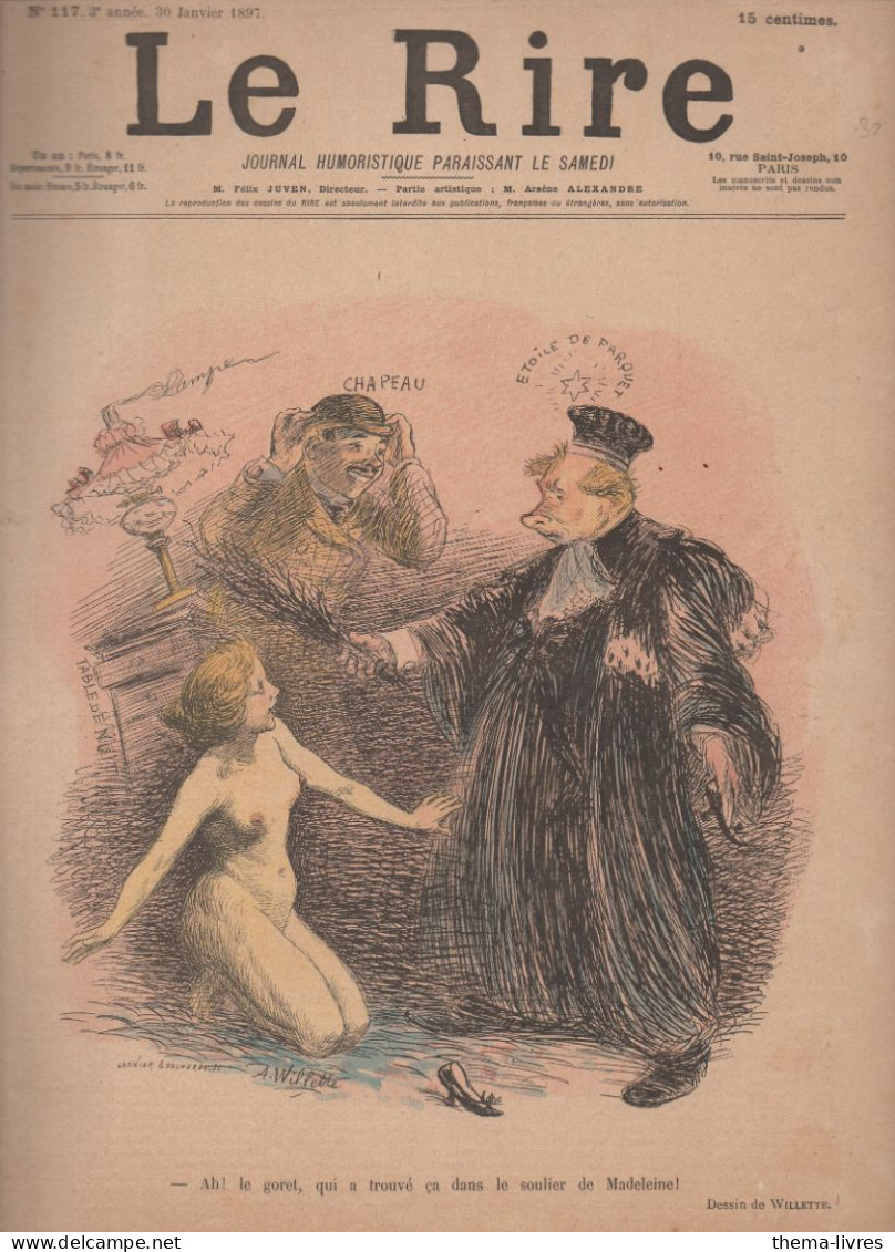 Revue  LE RIRE  N°117 Du 30 Janvier   1897   Couverture WILLETTE  (CAT4087AK) - Humour