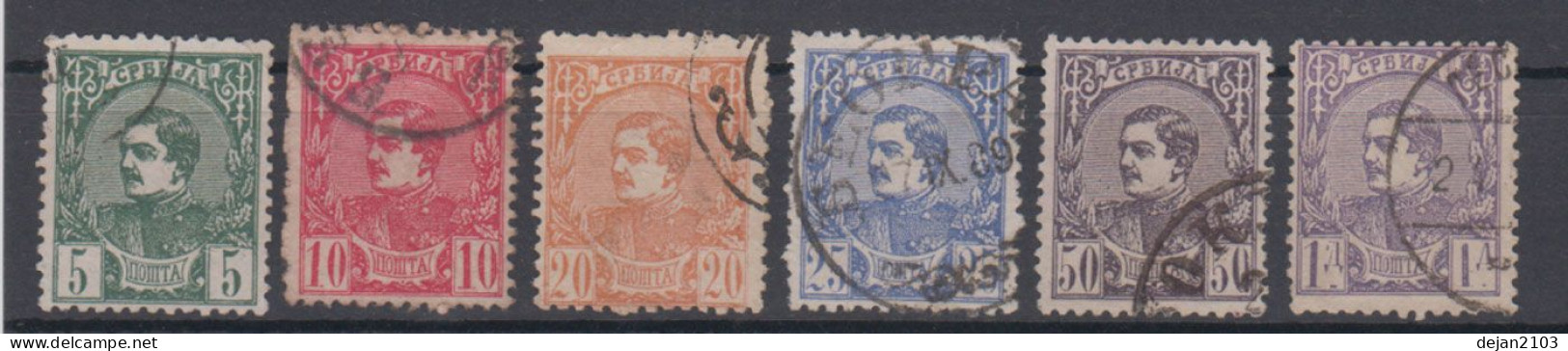 Serbia Duke Milan Mi#22/27 1880 USED - Serbien