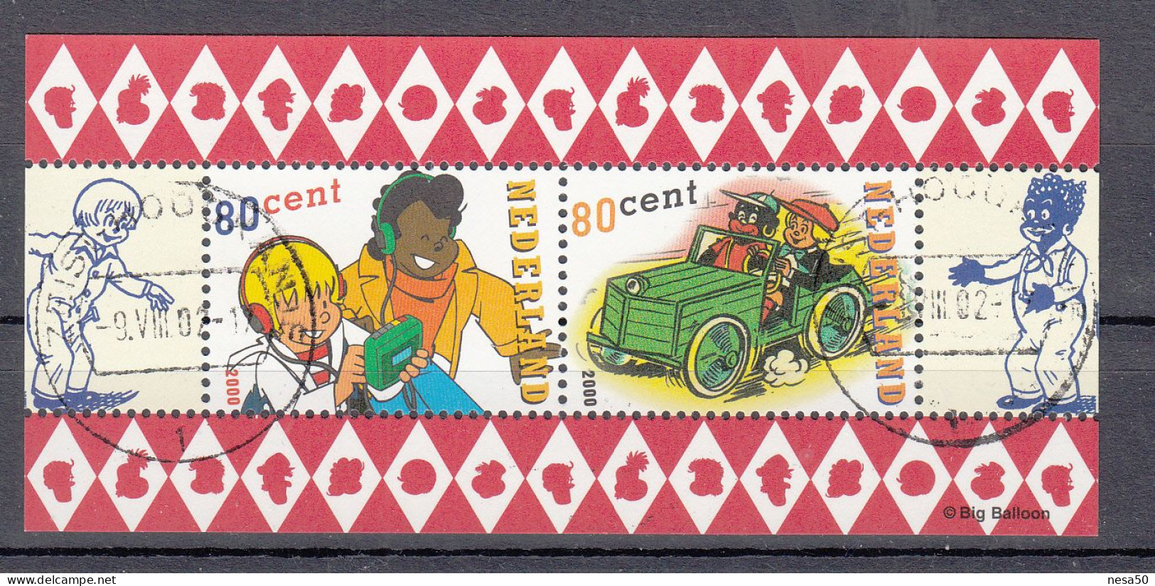 Nederland 2000 Nvph Nr 1923 ; Mi Nr Blok 65, Strip  Sjors En Sjimmie - Used Stamps