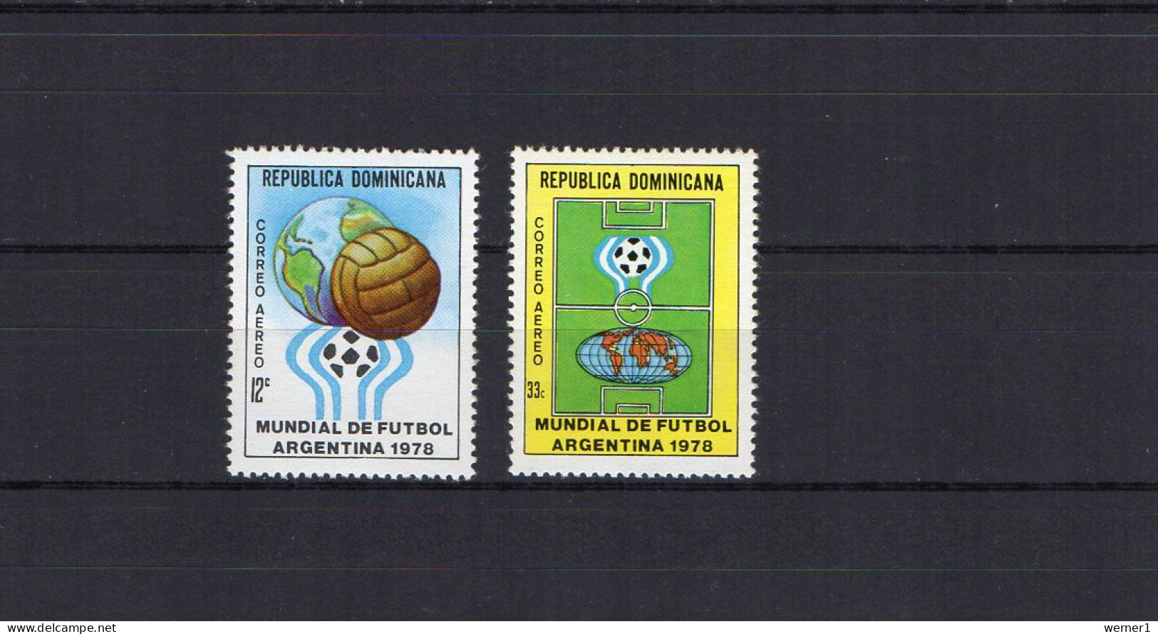 Dominican Republic 1978 Football Soccer World Cup Set Of 2 MNH - 1978 – Argentina