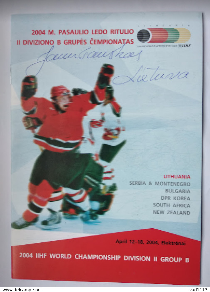 Official Programme IIHF 2004 Ice Hockey World Championship Div. II-B Lithuania - Livres