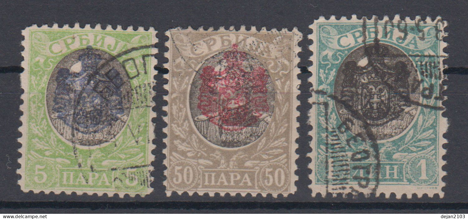 Serbia Duke Milan Mi#22/27 1880 USED - Serbia