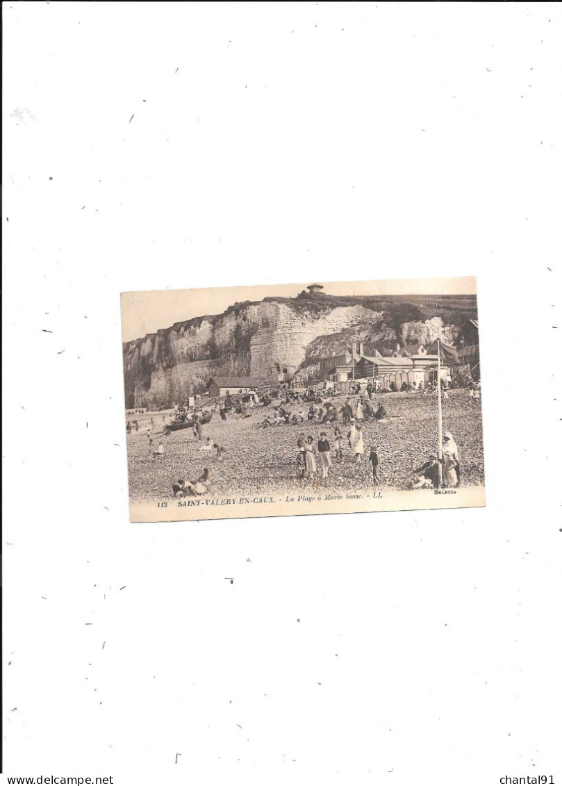 CARTE POSTALE 76 SAINT VALERY EN CAUX LA PLAGE A MAREE BASSE VOYAGEE - Saint Valery En Caux