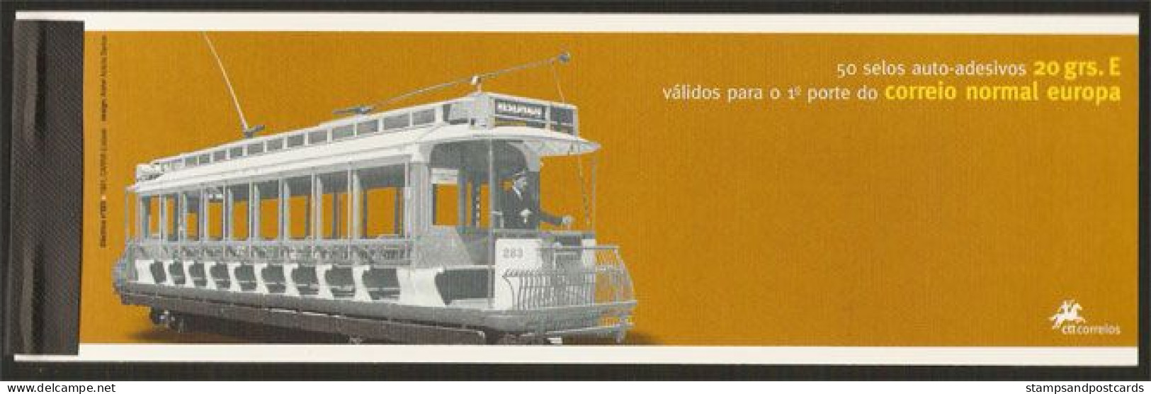 Portugal Carnet Autocollant 2007 Tram 1901 Carris Lisboa 50 Timbres Sticker Stamp Booklet Lisbon Tramway 50 Stamps *** - Strassenbahnen