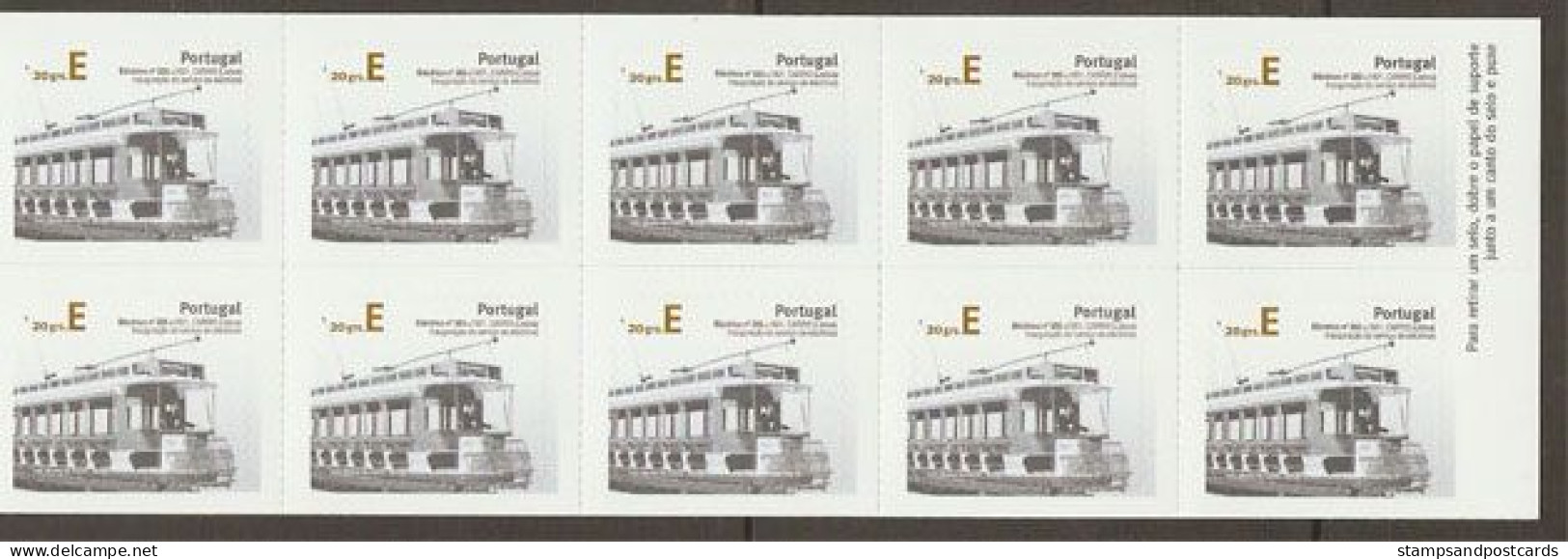 Portugal Carnet Autocollant 2007 Tram 1901 Carris Lisboa 50 Timbres Sticker Stamp Booklet Lisbon Tramway 50 Stamps *** - Tramways