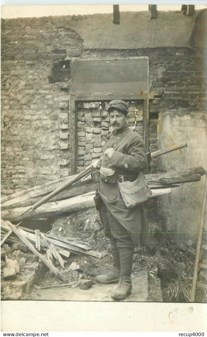 MILITARIA  Guerre 1914-1918 Militaire Poilu Cp Photo   2scans - War 1914-18