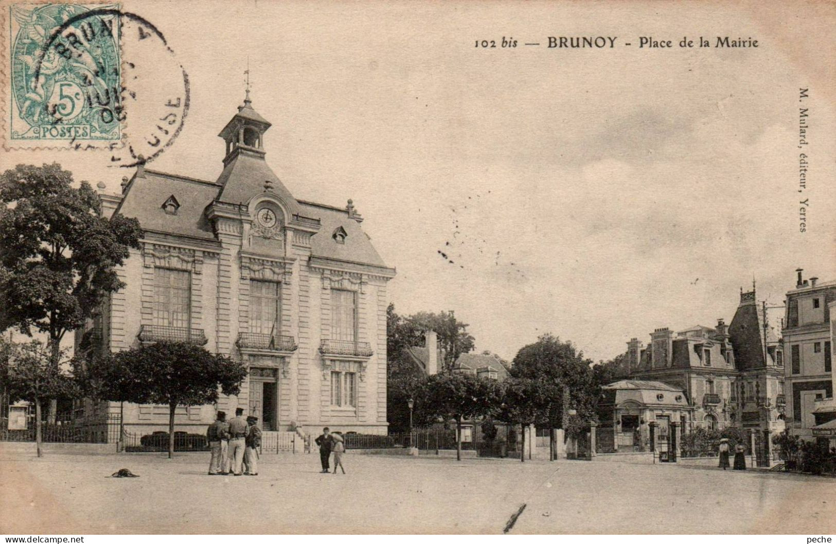 N°2386 W -cpa Brunoy -place De La Mairie- - Brunoy