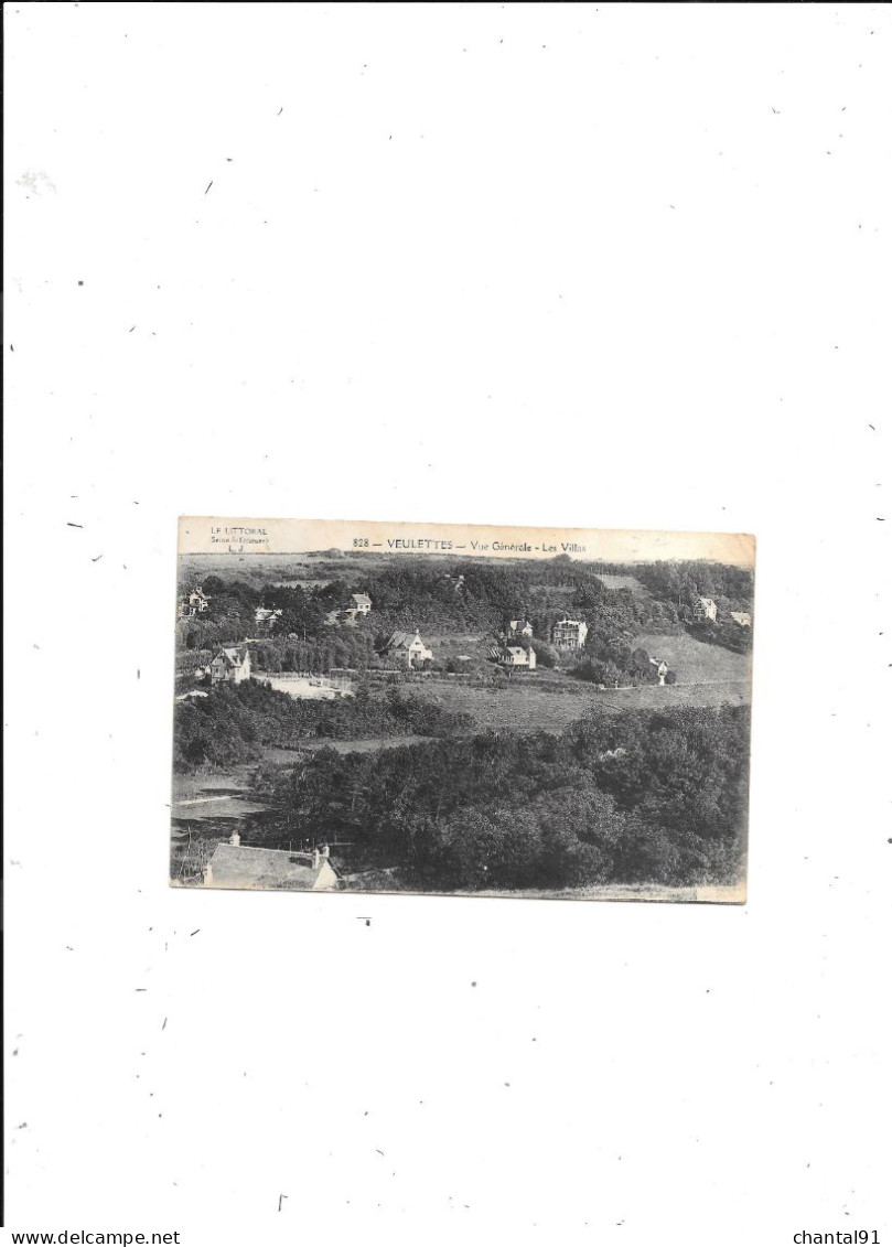 CARTE POSTALE 76 VEULETTES VUE GENERALE LES VILLAS VOYAGEE - Andere & Zonder Classificatie