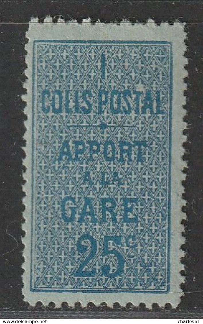 ALGERIE - COLIS POSTAUX - N°1 * (1899) 25c Bleu Sur Azuré - Postpaketten