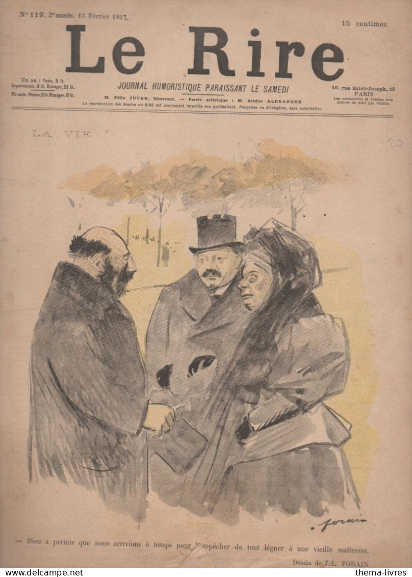 Revue  LE RIRE  N°119 Du 13  Fevrier   1897   Couverture    FORAIN   CAT4087AQ) - Humour