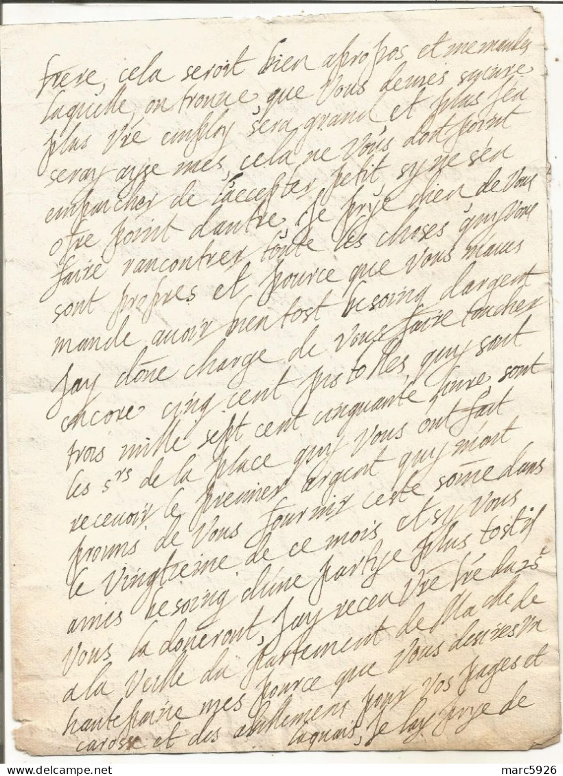 N°2028 ANCIENNE LETTRE DE ELISABETH DE NASSAU A SEDAN AU DUC DE BOUILLON AVEC CACHET DE CIRE DATE 1624 - Historical Documents