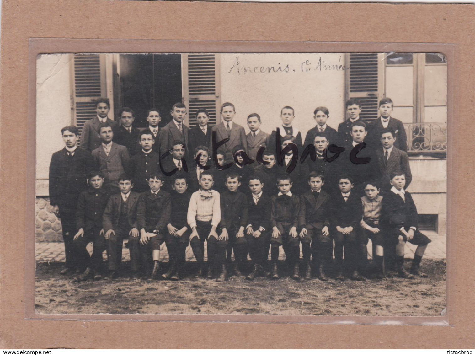 CPA Carte Photo 44  Loire-Atlantique Ancenis 1ère Première Année école De Garçons Classe élèves - Ancenis