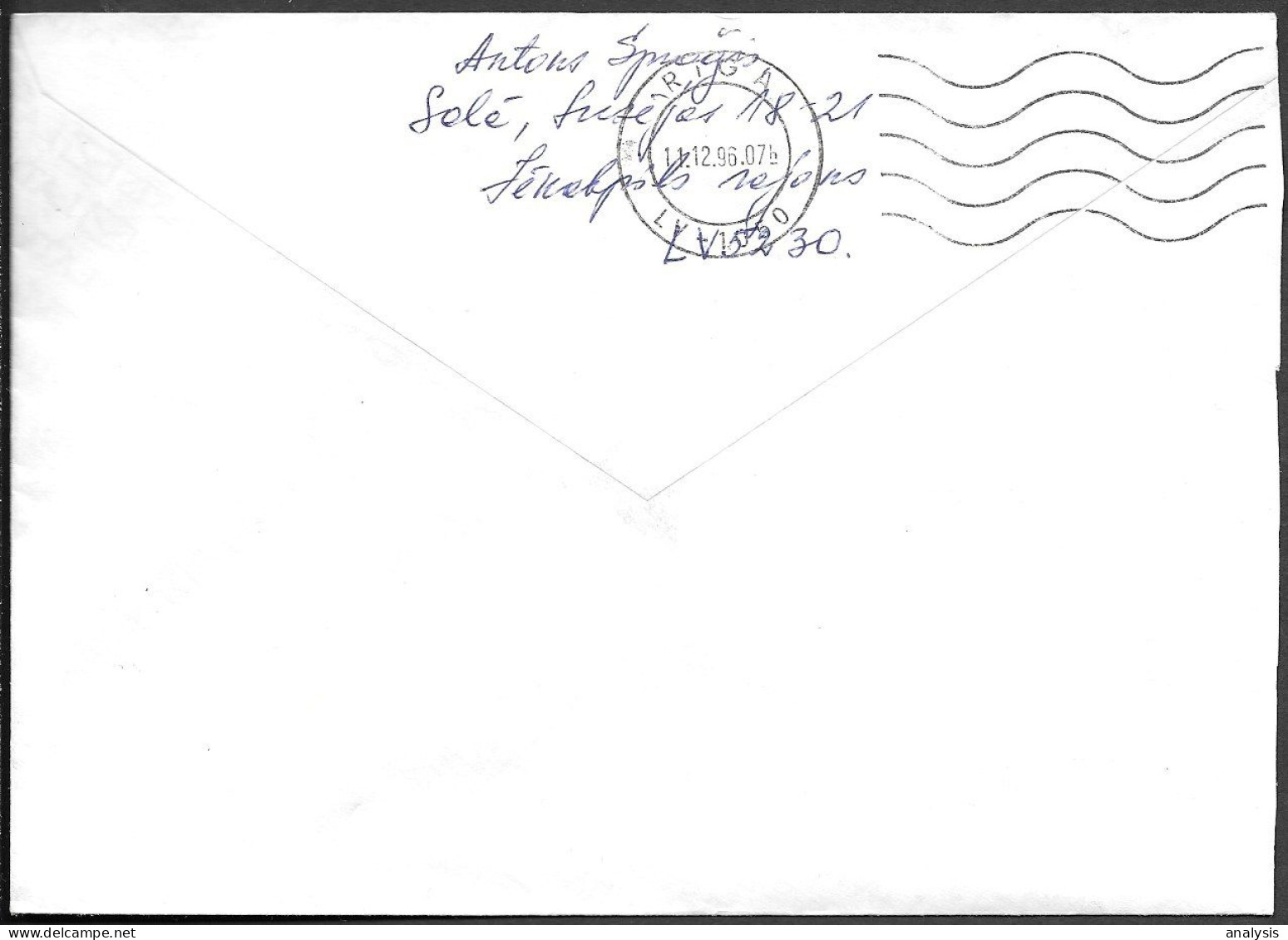 Latvia Sala Registered Cover Mailed To Riga 1996. Bird Corn Crake Stamp - Lettonie